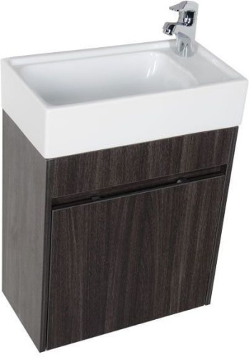 Комплект мебели: тумба с раковиной + зеркало Aquanet Лидс 00183170 51x27x156 подвесной цвет темное дерево - фото 4