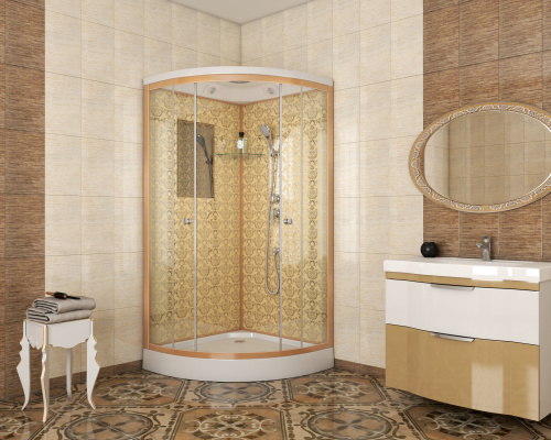 Душевая кабина Niagara Luxe 7701G 90х90 четверть круга с крышей ориентация универсальная - фото 2