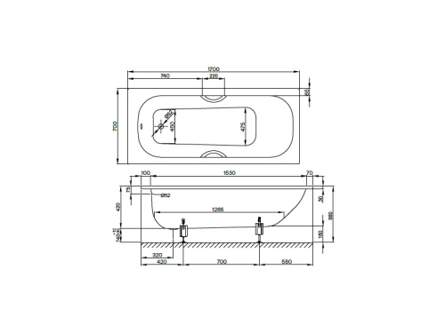 Ванна стальная Bette Form 2945-000 PLUS AD 170х70 встраиваемая прямоугольная без ножек - фото 3