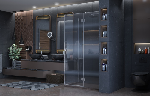 Душевой уголок Ambassador Diamond 12011104R 120х80 стекло прозрачное профиль хром глянцевый без поддона - фото 5