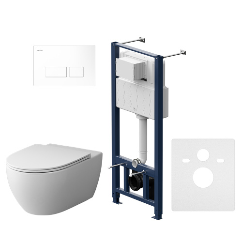 Комплект унитаз с инсталляцией с клавишей смыва Am.Pm Awe IS47001.111700 - фото 2
