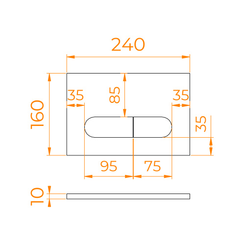 Клавиша смыва механическая RGW 68420006-05 цвет белый - фото 2