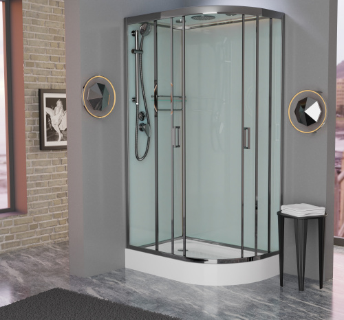 Душевая кабина Frank 163009 100х80 с крышей ориентация левая - фото 2