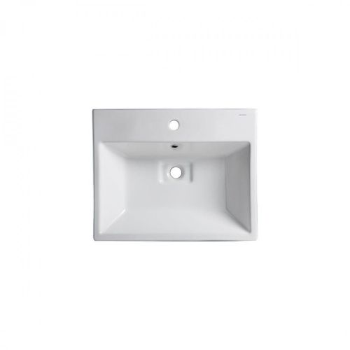 Раковина из сантехнического фарфора Bravat C22192W-1-ENG 60х50 накладная цвет белый 1 отверстие под смеситель