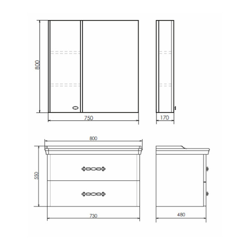 Тумба с раковиной Comforty Неаполь 00004147564CF 80х50х55 подвесная цвет белый - фото 2