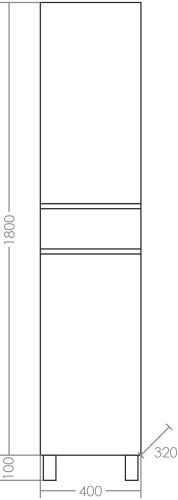 Шкаф-пенал СанТа Марс 700427 40х28х180 напольный цвет белый/янтарный - фото 3