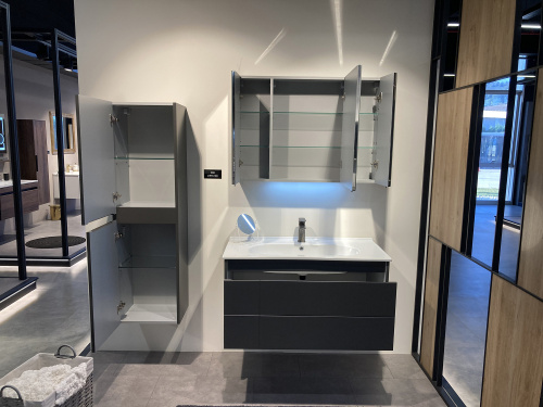 Тумба с раковиной Orka Likya 5002491 80х50х46 цвет антрацит матовый - фото 5