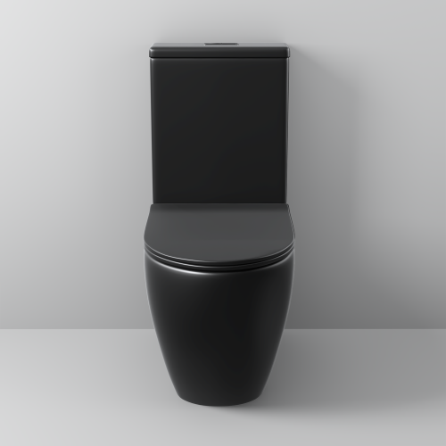 Унитаз напольный с бачком Grossman Торнадо GR-4446BMSQ черный матовый с сиденьем безободковый смыв торнадо - фото 2