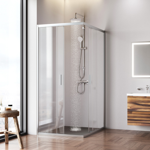 Душевой уголок Am.Pm Gem W90G-403-120290-MT 120х90 стекло прозрачное профиль хром матовый без поддона - фото 3