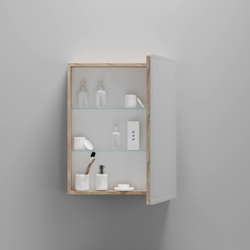 Зеркало-шкаф Sancos Mirror MI60EG 59х15х74 настенный цвет дуб галифакс натуральный - фото 5