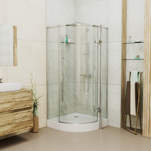 Душевой уголок Grossman Style GR-5090 90х90 стекло прозрачное профиль хром глянцевый без поддона - фото 2