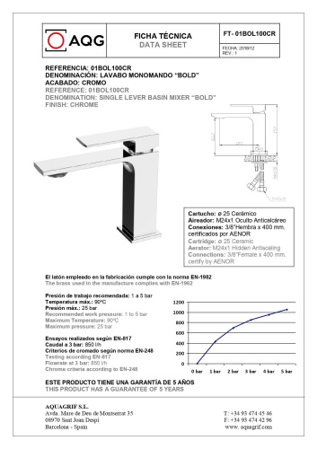 Смеситель AQG Bold 01BOL100BL на раковину белый матовый - фото 2