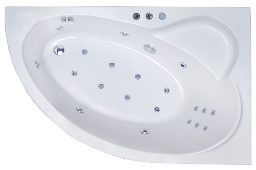 Ванна акриловая гидромассажная Royal Bath ALPINE RB819102DL-R 170х100 пристенная асимметричная с каркасом