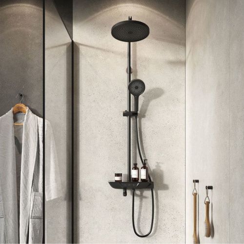 Душевая стойка IDDIS SpaHome SPABLBTi06 настенная цвет черный - фото 2