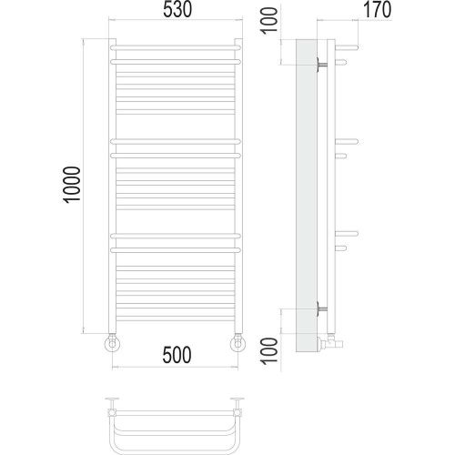Полотенцесушитель Terminus 4670078529756 53х100 водяной хром - фото 3