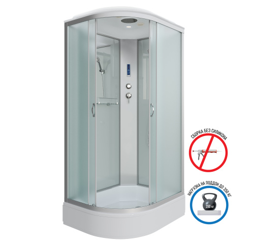 Душевая кабина Niagara Classic 339844RP 90х80 асимметричная с крышей ориентация правая - фото 2
