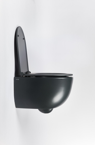 Чаша унитаза подвесная Galassia Dream 7334NEMT цвет черный матовый без сиденья безободковая каскадный смыв - фото 3