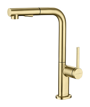 Смеситель для кухни Paulmark NEO Ne214419-LG на раковину светлое брашированное золото