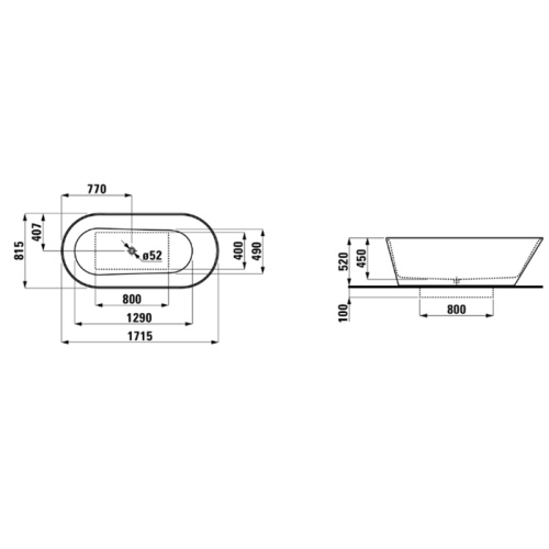 Ванна из искусственного камня Laufen Kartell 2.2633.2.000.000.1 170х80 отдельностоящая овальная - фото 2