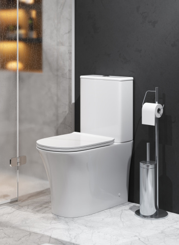 Унитаз напольный с бачком Grossman Classic GR-4466S белый глянцевый с сиденьем микролифт безободковый каскадный смыв - фото 5