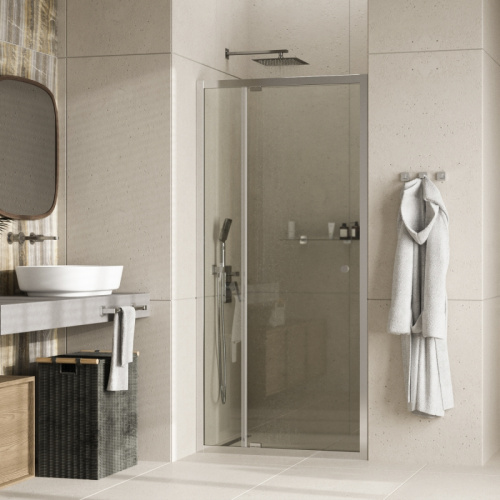 Душевая дверь Wasserkraft Aula 11P 11P12 100х190 стекло прозрачное профиль хром глянцевый - фото 2