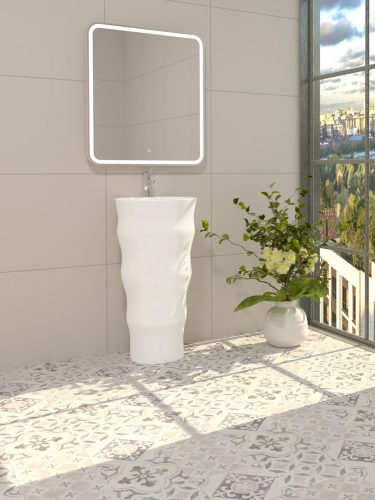 Раковина из санфаянса WeltWasser WW SK 42 см 10000005493 напольная цвет белый глянцевый 1 отверстие под смеситель - фото 5