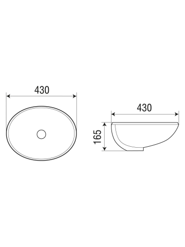 Раковина из санфаянса WeltWasser WW SK 43 см 10000004602 встраиваемая цвет белый глянцевый 1 отверстие под смеситель - фото 2