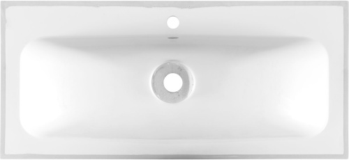 Раковина из литьевого мрамора Aquanet Арт 00318926 98х45 полувстраиваемая цвет белый 1 отверстие под смеситель - фото 3