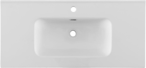 Раковина керамическая Aquanet Flat 00330426 101х47 полувстраиваемая цвет белый 1 отверстие под смеситель - фото 2