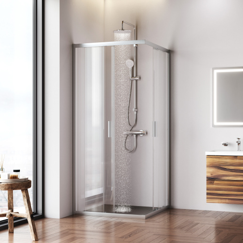 Душевой уголок Am.Pm Gem W90G-403-9090MT 90х90 стекло прозрачное профиль хром матовый без поддона - фото 3