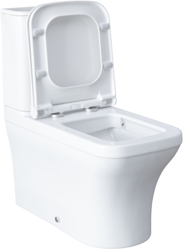 Чаша унитаза напольная Allen Brau Infinity 4.21012.20 цвет белый без бачка с сиденьем микролифт безободковая каскадный смыв - фото 4