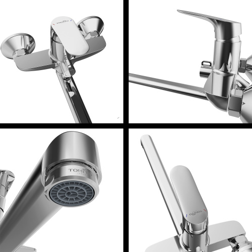 Смеситель для ванны Tokito TAKASE TOK-TAK-1015 настенный хром - фото 2