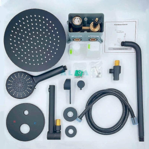 Душевая система ALMAes Ruver TVZ-8830 встраиваемая цвет черный - фото 2