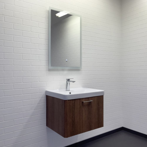 Тумба с раковиной Comforty Ангара 00-00021035CF 61х47х46 подвесная цвет дуб темно-коричневый - фото 5