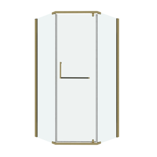 Душевой уголок Grossman Pragma 302.K33.03.1010.32.00 100х100 стекло прозрачное профиль золото матовое без поддона
