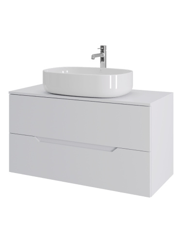 Тумба с раковиной Orange Line Li-100TuwMDF+B08-600W 101х46х69 - фото 2