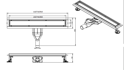 Душевой трап CeramaLux CL6138D-80 - фото 2