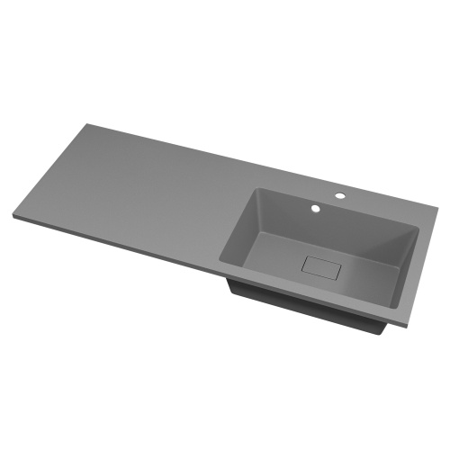 Раковина кварцевая Uperwood Cosmos Quartz RCosmos120RS 120х48 над стиральной машиной цвет серый - фото 4