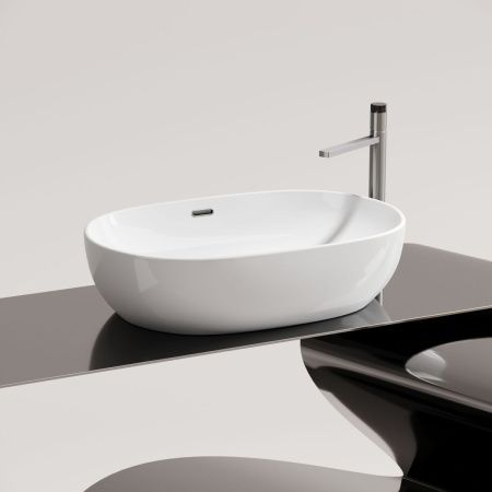 Раковина из сантехнического фарфора Ceramica Nova ELEMENT CN6064 60х40 накладная цвет белый без отверстий под смеситель