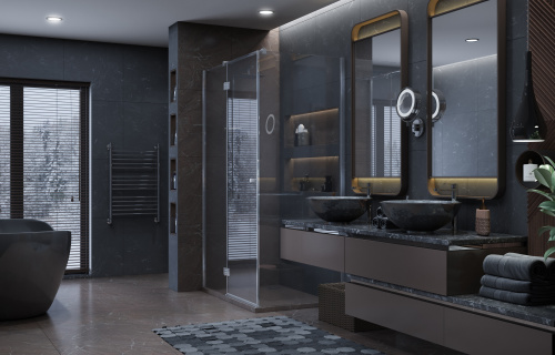 Душевой уголок Ambassador Diamond 12011104L 120х80 стекло прозрачное профиль хром глянцевый без поддона - фото 3