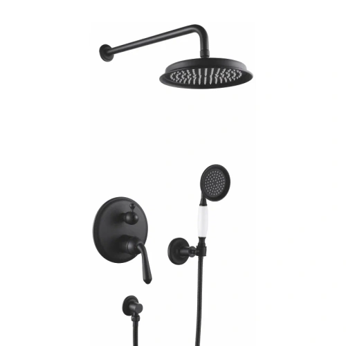 Душевая система Rose R0235H встраиваемая в стену цвет черный - фото 2