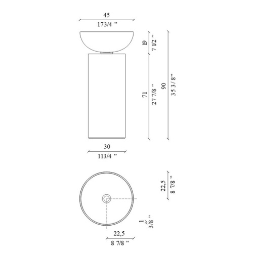 Раковина керамическая Milldue SABA 45 см 5830.CM03 напольная цвет бежевый без отверстий под смеситель - фото 2