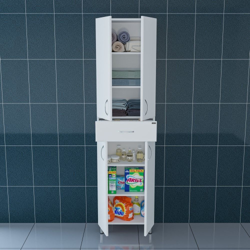 Шкаф-пенал СанТа Стандарт 501013 50х31х181 напольный цвет белый - фото 2