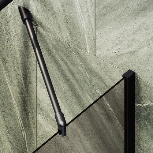 Душевая шторка на ванну Maybah Glass MGV-69-6ш 70х140 стекло тонированное профиль черный ориентация универсальная - фото 5