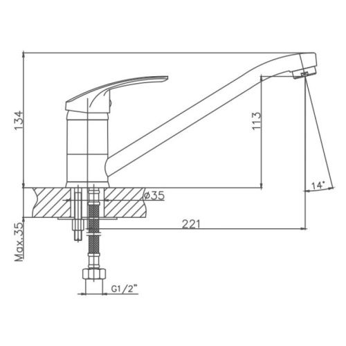 Смеситель для кухни Cron CN4239 на мойку хром - фото 3