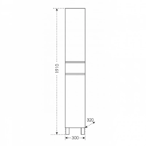 Шкаф-пенал СанТа Марс 700247 30х30х180 напольный цвет белый - фото 2