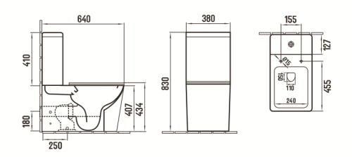 Унитаз напольный с бачком CeramaLux 2170AXMH светло-серый матовый с сиденьем микролифт безободковый каскадный смыв - фото 2