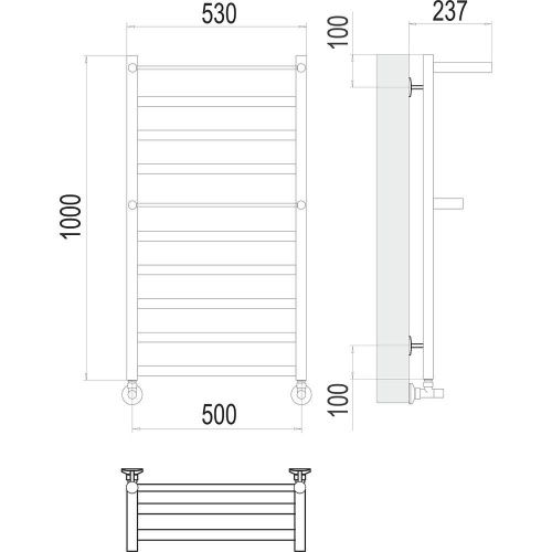 Полотенцесушитель Terminus 4670078529824 53х100 водяной хром - фото 3