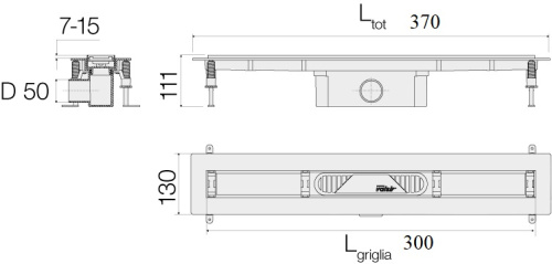 Душевой лоток Valsir Linea VS0701950 напольный - фото 2