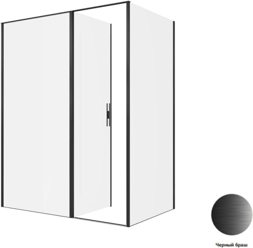 Душевой уголок Allen Brau Priority 3.31039.BBA + 3.31048.BBA 160х100 стекло прозрачное профиль черный без поддона - фото 3